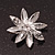 Small Clear Crystal 'Flower' Brooch In Silver Plating - 3.5cm Diameter - view 3