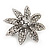 Small Clear Crystal 'Flower' Brooch In Silver Plating - 3.5cm Diameter - view 4