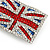 Swarovski Crystal Union Jack Flag Brooch In Silver Plating - 3.5cm Length - view 2