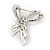 Small Contemporary Imitation Pearl Crystal Bow Brooch In Silver Plating - 4.5cm Length - view 5