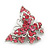 Pink Crystal Filigree Butterfly Brooch (Silver Tone) - view 7