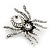 Large Clear Crystal Spider Brooch In Antique Silver Finish - 6cm Length - view 8