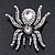 Large Clear Crystal Spider Brooch In Antique Silver Finish - 6cm Length - view 5