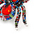 Large Multicoloured Crystal Spider Brooch In Antique Gold Finish - 6cm Length - view 6