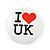 4pcs 'I Heart Love UK' Lapel Pin Button Badge - 3cm Diameter - view 8