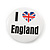 4pcs 'I Heart Love England' Lapel Pin Button Badge - 4.5cm Diameter - view 8