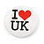 4pcs 'I Heart Love UK' Lapel Pin Button Badge - 4.5cm Diameter - view 8