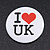 4pcs 'I Heart Love UK' Lapel Pin Button Badge - 4.5cm Diameter - view 6