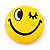 3pcs Happy Winking Face Lapel Pin Button Badge - 3cm Diameter - view 8