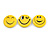 3pcs Very Happy Smiling Face Lapel Pin Button Badge - 3cm Diameter - view 2