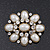 Vintage Faux Pearl Diamante Brooch In Antique Gold Metal - 5.5cm Length - view 3