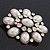 Vintage Faux Pearl Diamante Brooch In Antique Gold Metal - 5.5cm Length - view 5