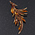 Sparkling Light Amber Coloured Crystal Fire-Bird Brooch (Gold Tone) - view 8