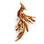 Sparkling Light Amber Coloured Crystal Fire-Bird Brooch (Gold Tone) - view 4