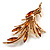 Sparkling Light Amber Coloured Crystal Fire-Bird Brooch (Gold Tone) - view 5