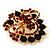 Burgundy Red & Jet-Black Diamante Corsage Brooch In Gold Plating - 5cm Diameter - view 6