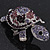 Amethyst/ Deep Purple Swarovski Crystal 'Turtle' Brooch In Silver Plated Metal - 5.5cm Length - view 4