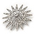 Clear Crystal 'Star' Brooch In Silver Plating - 4.5cm Diameter - view 7