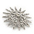 Clear Crystal 'Star' Brooch In Silver Plating - 4.5cm Diameter - view 2