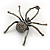 Giant Dim Grey Crystal Spider Brooch In Gun Metal Finish - 7cm Length - view 2