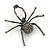 Giant Dim Grey Crystal Spider Brooch In Gun Metal Finish - 7cm Length - view 7