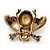 Clear Crystal Bee Brooch (Burn Gold Metal) - 4.5cm Length - view 5