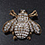 Clear Crystal Bee Brooch (Burn Gold Metal) - 4.5cm Length - view 2