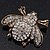 Clear Crystal Bee Brooch (Burn Gold Metal) - 4.5cm Length - view 8