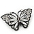 Sparkling Diamante 'Butterfly' Brooch In Gun Metal - 5.5cm Length - view 3
