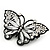 Sparkling Diamante 'Butterfly' Brooch In Gun Metal - 5.5cm Length - view 5