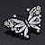 Sparkling Diamante 'Butterfly' Brooch In Gun Metal - 5.5cm Length - view 2