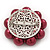 Handmade Cherry Glass Bead 'Flower' Brooch - 5.5cm Diameter - view 3