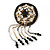 Hand-made Snakeskin Gem Embellished Chain Tassel Brooch - 13cm length - view 1