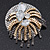 Stunning Clear Crystal 'Star' Brooch In Silver/Gold/Gun Metal - 5.5cm Diameter - view 2