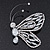 Gigantic Clear Glass Crystal 'Butterfly' Brooch In Gun Metal -  9cm Length - view 2