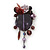 Purple/Lavender Floral Glass/Acrylic Bead Charm Brooch - 9.5cm Length - view 2
