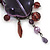 Purple/Lavender Floral Glass/Acrylic Bead Charm Brooch - 9.5cm Length - view 4