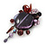 Purple/Lavender Floral Glass/Acrylic Bead Charm Brooch - 9.5cm Length - view 8