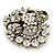 Ice Clear Diamante Corsage Brooch In Antique Gold Metal - 5cm Diameter - view 5