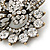 Ice Clear Diamante Corsage Brooch In Antique Gold Metal - 5cm Diameter - view 2
