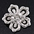 Filigree Pear/Diamante 'Flower' Brooch In Silver Plating - 5cm Diameter - view 3