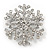 Clear Crystal 'Snowflake' Brooch In Silver Plating - 4cm Diameter - view 4