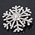 Clear Crystal 'Snowflake' Brooch In Silver Plating - 4cm Diameter - view 2