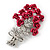 Pink 'Bunch Of Roses' Diamante Brooch In Silver Plating - 6.5cm Length - view 5