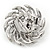 Red/Clear Diamante Flower Scarf Pin Brooch In Silver Plating - 5.5cm Diameter - view 3