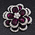 Clear/Purple Diamante 'Flower' Corsage Brooch In Silver Plating - 4cm Diameter - view 2