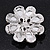 Clear/Purple Diamante 'Flower' Corsage Brooch In Silver Plating - 4cm Diameter - view 3