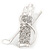 Clear Crystal 'Golf Clubs' Brooch In Silver Plating - 5.5cm Length - view 5
