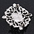 Vintage Bridal Corsage Faux Pearl Fuchsia Crystal Brooch/Pendant In Burn Silver Metal - 4.5cm Diameter - view 7