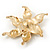 Gold Plated Crystal/Simulated Pearl Flower Brooch/Pendant - 5.5cm Diameter - view 5